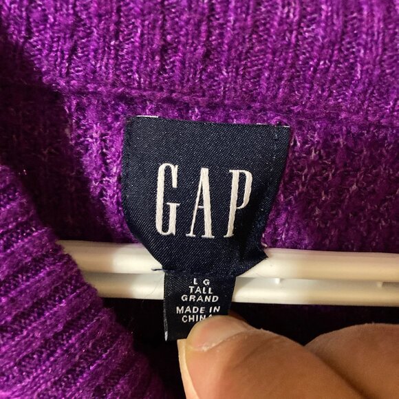 #15 Gap Raisin Mock Neck Sweater, Size Large Tall - Picture 2 of 4